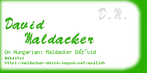 david maldacker business card